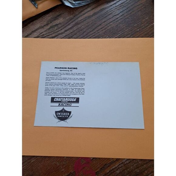 Vintage Larry & David Pearson Driver Card Chattanooga Chew Swisher Sweets Nascar - Picture 2 of 3